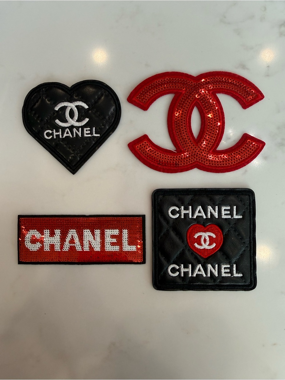 Beautiful Hand Crafted Red & Black Sequin iron on Patches